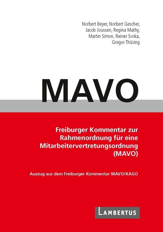 Produktbild: Handbuch MAVO-Kommentar