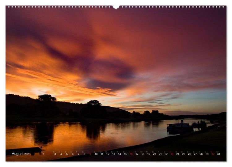 Produktbild: Die Elbe in Dresden-Laubegast (Wandkalender 2026 DIN A2 quer), CALVENDO Monatskalender