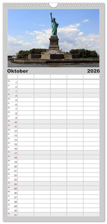 Produktbild: Familienplaner 2026 - New York City mit 5 Spalten (Wandkalender, 21 x 45 cm) CALVENDO