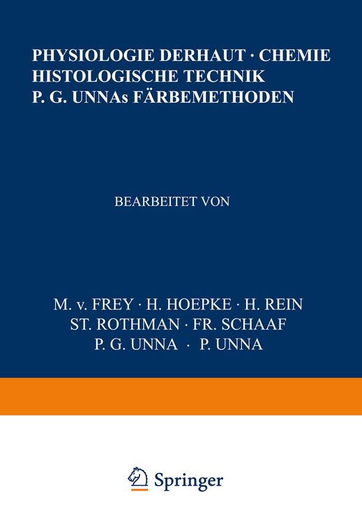 Produktbild: Physiologie der Haut-Chemie Histologische Technik P. G. Unnas F&auml;rbemethoden