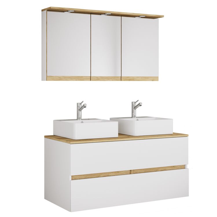 Produktbild: 4 tlg. Badm&ouml;bel-Set mit Waschbecken Cosila-A 111cm