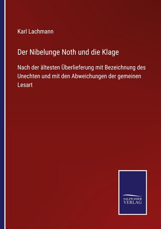 Produktbild: Der Nibelunge Noth und die Klage