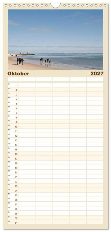 Produktbild: Familienplaner 2027 - Sylt-Momente mit 5 Spalten (Wandkalender, 21 x 45 cm) CALVENDO