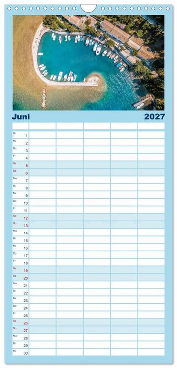 Produktbild: Familienplaner 2027 - Korfu - Gr&uuml;ne Insel im Ionischen Meer mit 5 Spalten (Wandkalender, 21 x 45 cm) CALVENDO