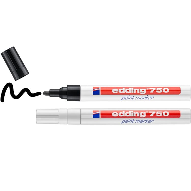 Produktbild: Edding 750 Paint Marker 4-750-2-3999 Lackmarker Schwarz, Wei&szlig; 2 mm, 4mm