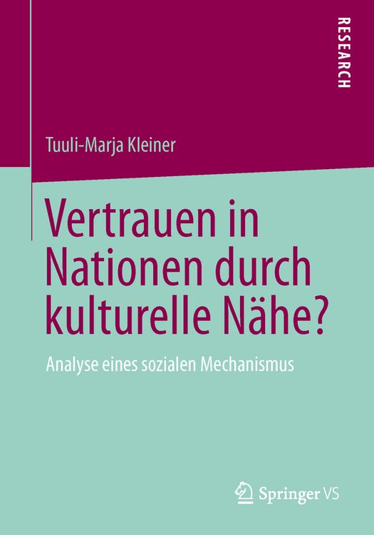 Produktbild: Vertrauen in Nationen durch kulturelle N&auml;he?