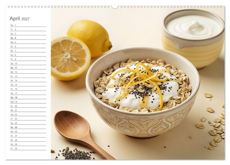 Produktbild: MorgenM&uuml;sli - Ein Jahr voller Farbe und Genuss (hochwertiger Premium Wandkalender 2027 DIN A2 quer), Kunstdruck in Hochglanz