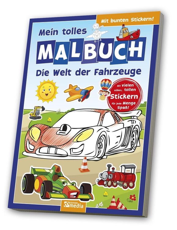 Produktbild: Malbuch mit Stickern: Fahrzeuge