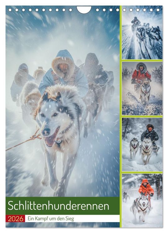 Produktbild: Schlittenhunderennen (Wandkalender 2026 DIN A4 hoch), CALVENDO Monatskalender