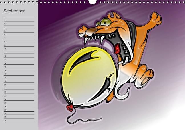 Produktbild: Hunde-Geburtstagskalender / Witziger Cartoon-Kalender (Wandkalender immerw&auml;hrend DIN A3 quer)