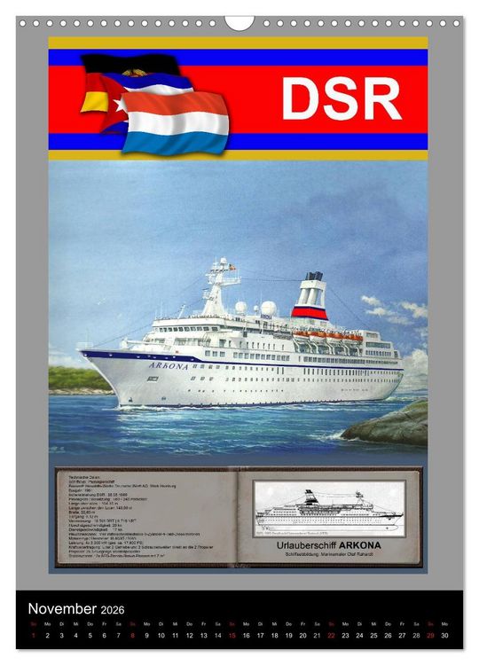 Produktbild: Heimathafen Rostock - Schiffe der Deutschen Seereederei (Wandkalender 2026 DIN A3 hoch), CALVENDO Monatskalender