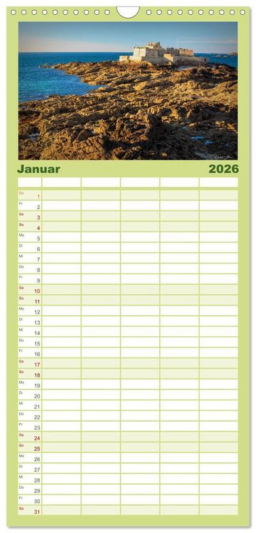 Produktbild: Familienplaner 2026 - Die Bretagne - Frankreichs Perle mit 5 Spalten (Wandkalender, 21 x 45 cm) CALVENDO