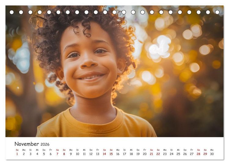 Produktbild: Die Sprache des Herzens - L&auml;cheln als Ausdruck der Menschlichkeit durch eine KI in Szene gesetzt (Tischkalender 2026 DIN A5 quer), CALVENDO Monatskalender