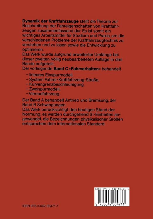 Produktbild: Dynamik der Kraftfahrzeuge