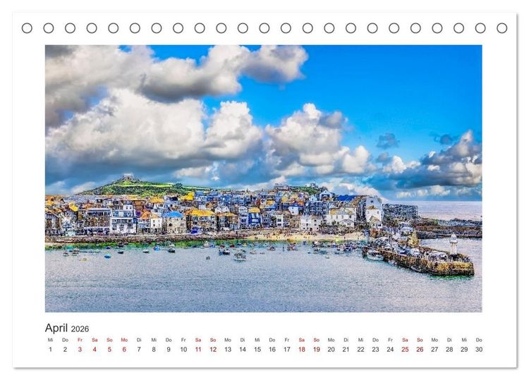 Produktbild: S&uuml;dengland - Impressionen aus dem S&uuml;dwesten von England (Tischkalender 2026 DIN A5 quer), CALVENDO Monatskalender