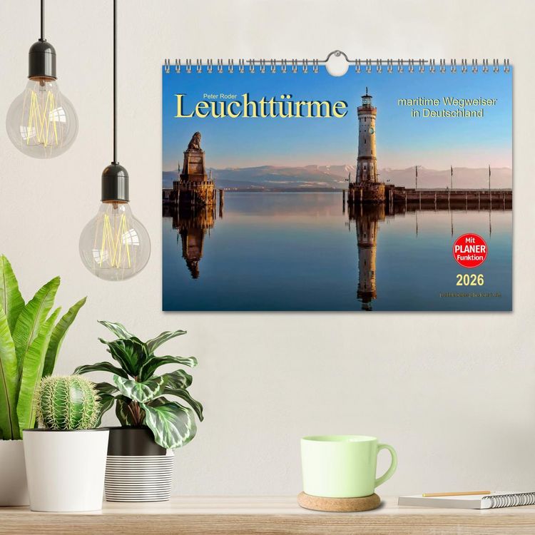 Produktbild: Leuchtt&uuml;rme - maritime Wegweiser in Deutschland (Wandkalender 2026 DIN A4 quer), CALVENDO Monatskalender