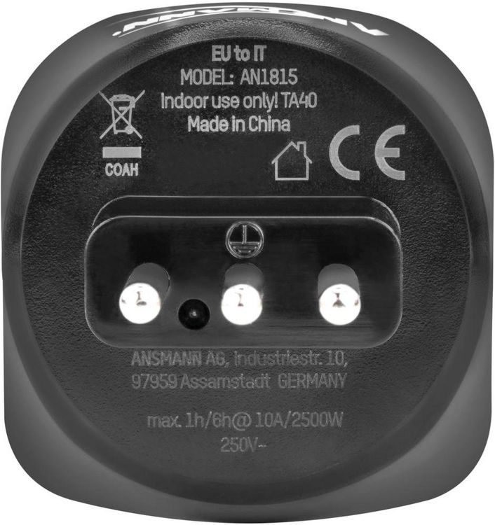 Produktbild: Ansmann 1250-0035 Reiseadapter EU to IT