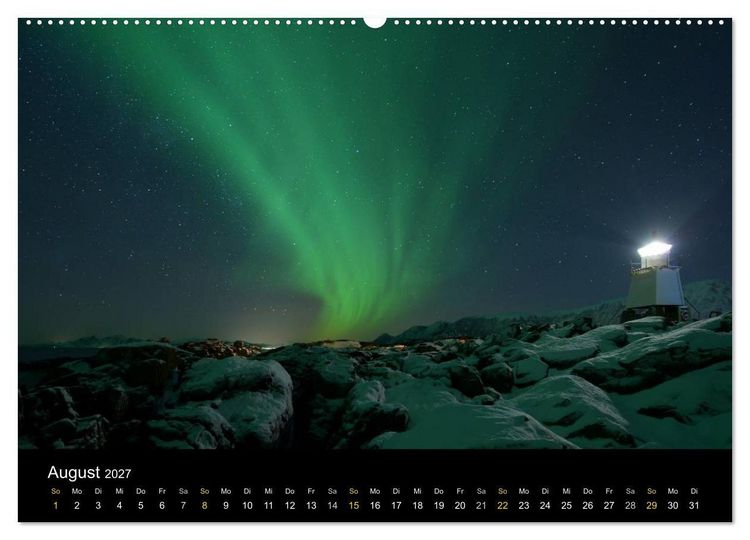 Produktbild: Magische N&auml;chte - POLARLICHT (Wandkalender 2027 DIN A2 quer), CALVENDO Monatskalender