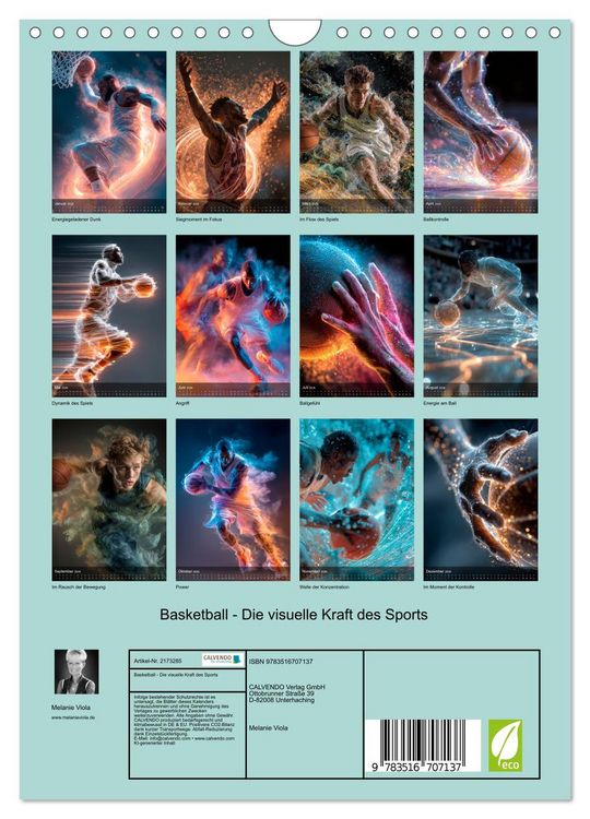 Produktbild: Basketball - Die visuelle Kraft des Sports (Wandkalender 2026 DIN A4 hoch), CALVENDO Monatskalender