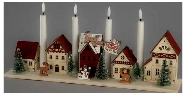 Produktbild: Konstsmide 3206-100 LED-Silhouette Dorf Warmwei&szlig; LED Natur Timer