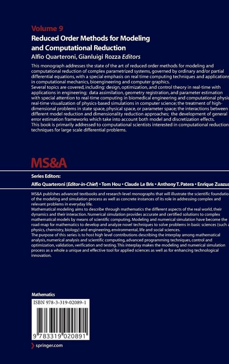 Produktbild: Reduced Order Methods for Modeling and Computational Reduction