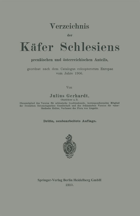 Produktbild: Verzeichnis der K&auml;fer Schlesiens