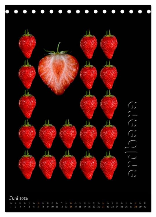 Produktbild: foodART - Fr&uuml;chte und Gem&uuml;se (Tischkalender 2026 DIN A5 hoch), CALVENDO Monatskalender
