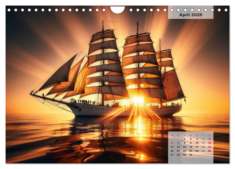Produktbild: Die Befreiung der Flaschenschiffe - Historische Segelschiffe (Wandkalender 2026 DIN A4 quer), CALVENDO Monatskalender