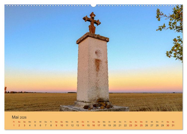 Produktbild: Auf den Spuren von Santiago - Wandern, Staunen, Seele baumeln lassen. (hochwertiger Premium Wandkalender 2026 DIN A2 quer), Kunstdruck in Hochglanz