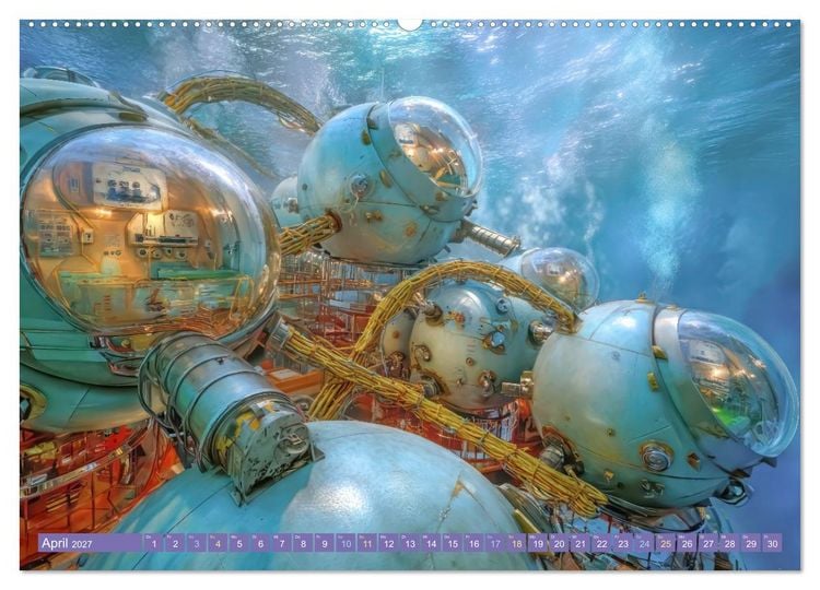 Produktbild: Tauche ein in die Zukunft - Science Fiction Unterwasserwelten (Wandkalender 2027 DIN A2 quer), CALVENDO Monatskalender