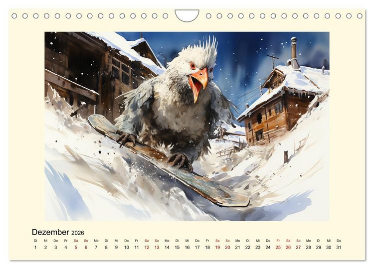 Produktbild: Verr&uuml;ckte H&uuml;hner (Wandkalender 2026 DIN A4 quer), CALVENDO Monatskalender