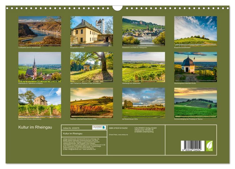 Produktbild: Kultur im Rheingau (Wandkalender 2026 DIN A3 quer), CALVENDO Monatskalender