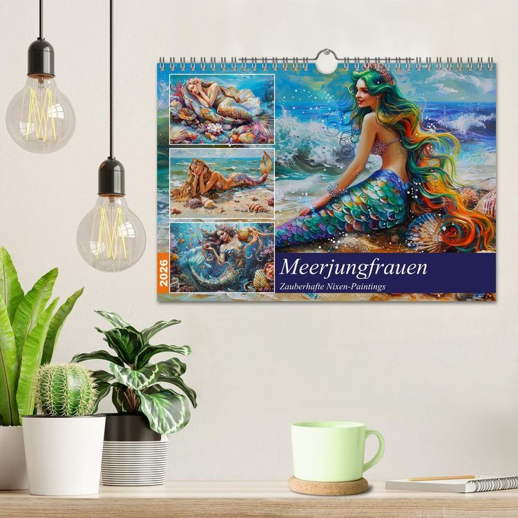 Produktbild: Meerjungfrauen. Zauberhafte Nixen-Paintings (Wandkalender 2026 DIN A4 quer), CALVENDO Monatskalender