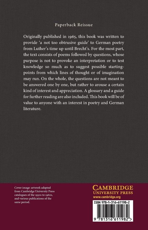 Produktbild: An Introduction to German Poetry