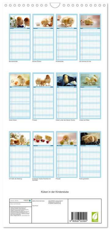 Produktbild: Familienplaner 2026 - K&uuml;ken in der Kinderstube mit 5 Spalten (Wandkalender, 21 x 45 cm) CALVENDO