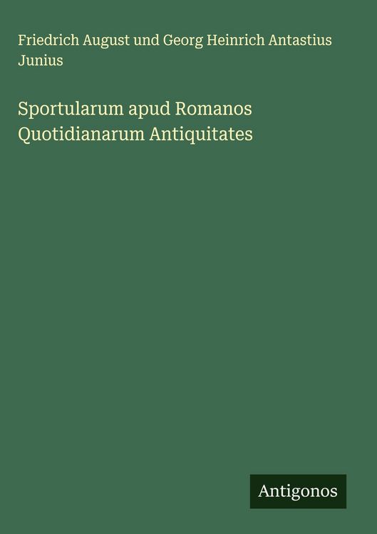 Produktbild: Sportularum apud Romanos Quotidianarum Antiquitates