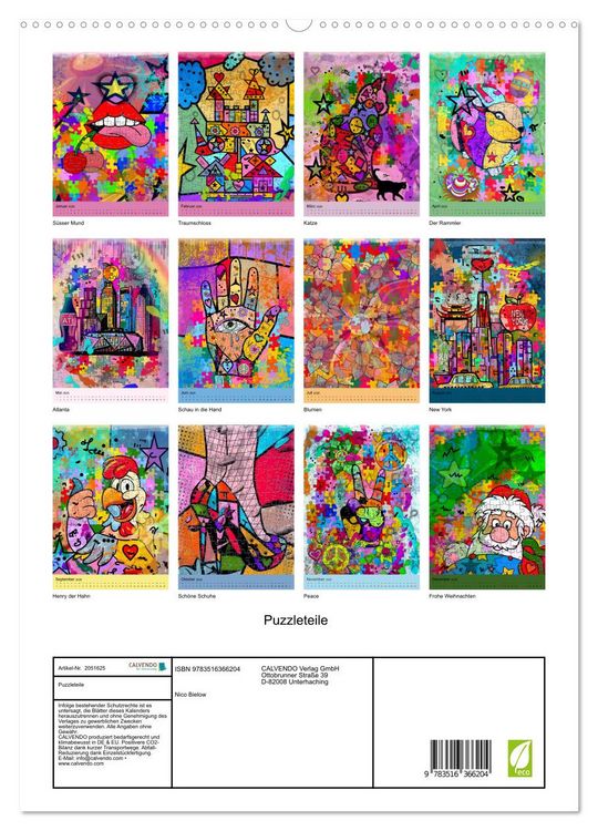 Produktbild: Puzzleteile (Wandkalender 2026 DIN A2 hoch), CALVENDO Monatskalender