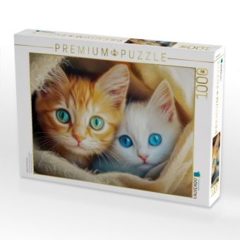 Produktbild: CALVENDO Puzzle Katzen Illustrationen | 1000 Teile Lege-Gr&ouml;&szlig;e 64x48cm Foto-Puzzle f&uuml;r gl&uuml;ckliche Stunden