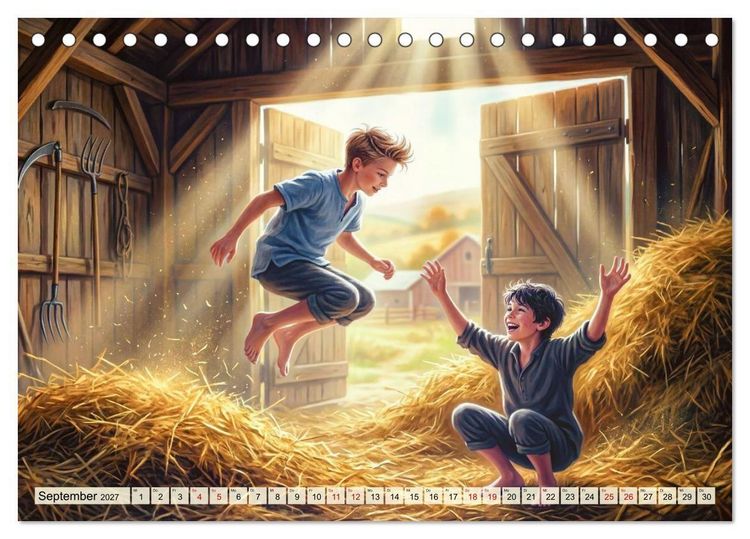Produktbild: Gl&uuml;ckliche Kindertage - Impressionen aus vergangen Zeiten (Tischkalender 2027 DIN A5 quer), CALVENDO Monatskalender