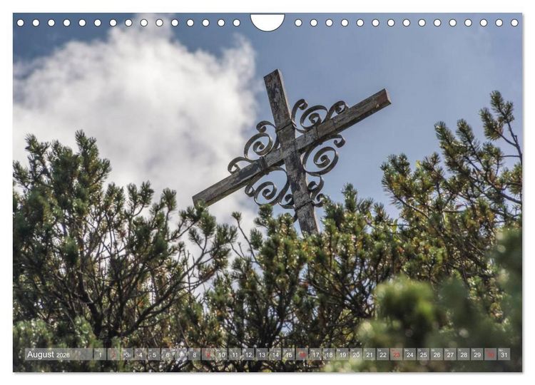 Produktbild: Gipfelkreuze auf bayerischen Bergen (Wandkalender 2026 DIN A4 quer), CALVENDO Monatskalender