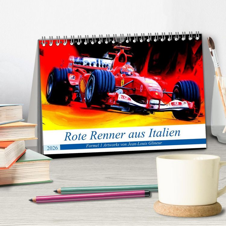 Produktbild: Rote Renner aus Italien (Tischkalender 2026 DIN A5 quer), CALVENDO Monatskalender