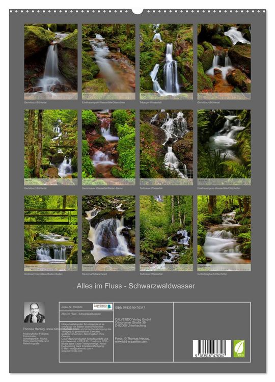 Produktbild: Alles im Fluss - Schwarzwaldwasser (hochwertiger Premium Wandkalender 2026 DIN A2 hoch), Kunstdruck in Hochglanz