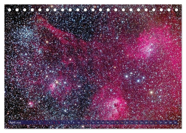 Produktbild: Galaxien, Sterne und Nebel: Leuchten aus dem All (Tischkalender 2026 DIN A5 quer), CALVENDO Monatskalender