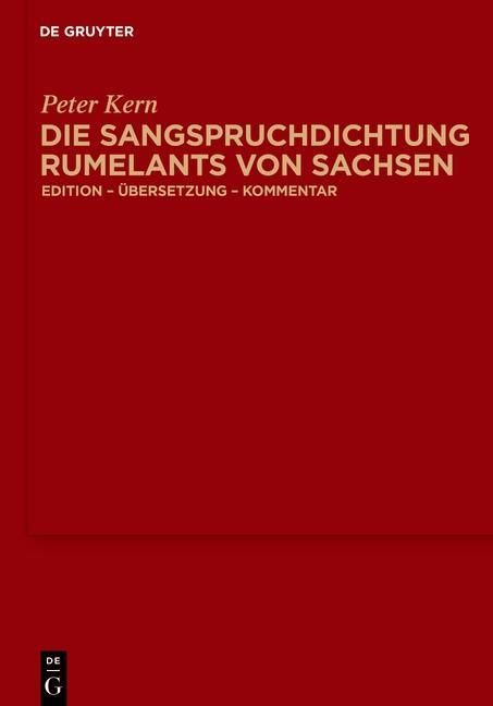 Produktbild: Die Sangspruchdichtung Rumelants von Sachsen