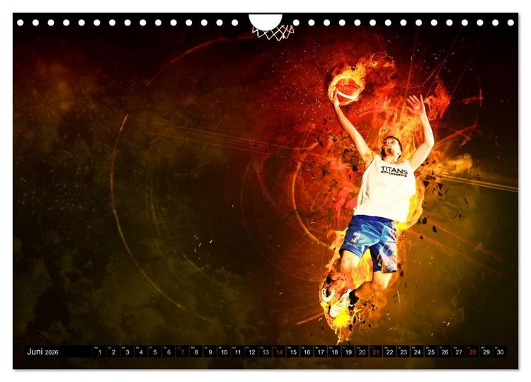 Produktbild: Basketball Fantasiewelten (Wandkalender 2026 DIN A4 quer), CALVENDO Monatskalender