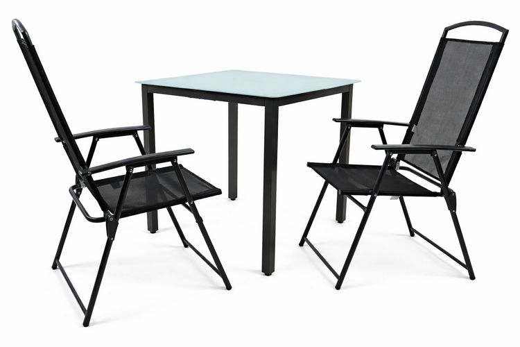 Produktbild: 3-tlg Sitzgruppe Gartenm&ouml;bel Tisch St&uuml;hle Set 80M