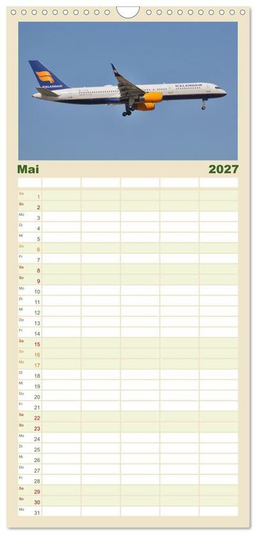 Produktbild: Familienplaner 2027 - Flugzeuge aller Art mit 5 Spalten (Wandkalender, 21 x 45 cm) CALVENDO