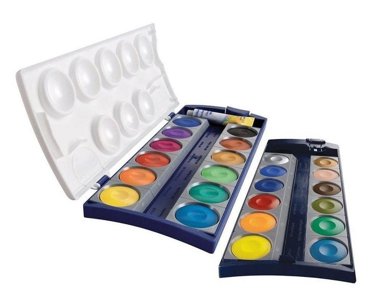 Produktbild: Pelikan Deckfarbkasten K24, 24 Farben und 1 Tube Deckwei&szlig;