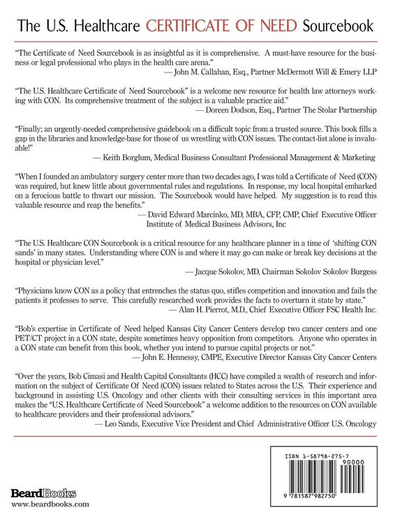 Produktbild: The U.S. Healthcare Certificate of Need Sourcebook