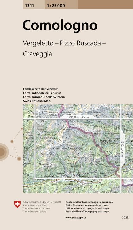 Produktbild: Swisstopo 1 : 25 000 Comologno